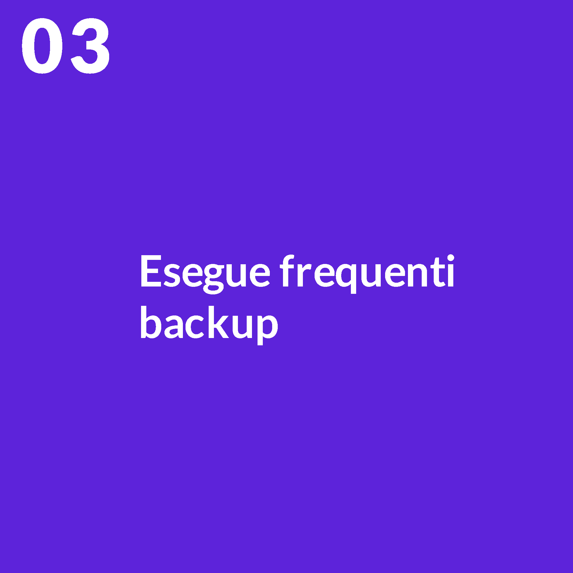 Esegue backup