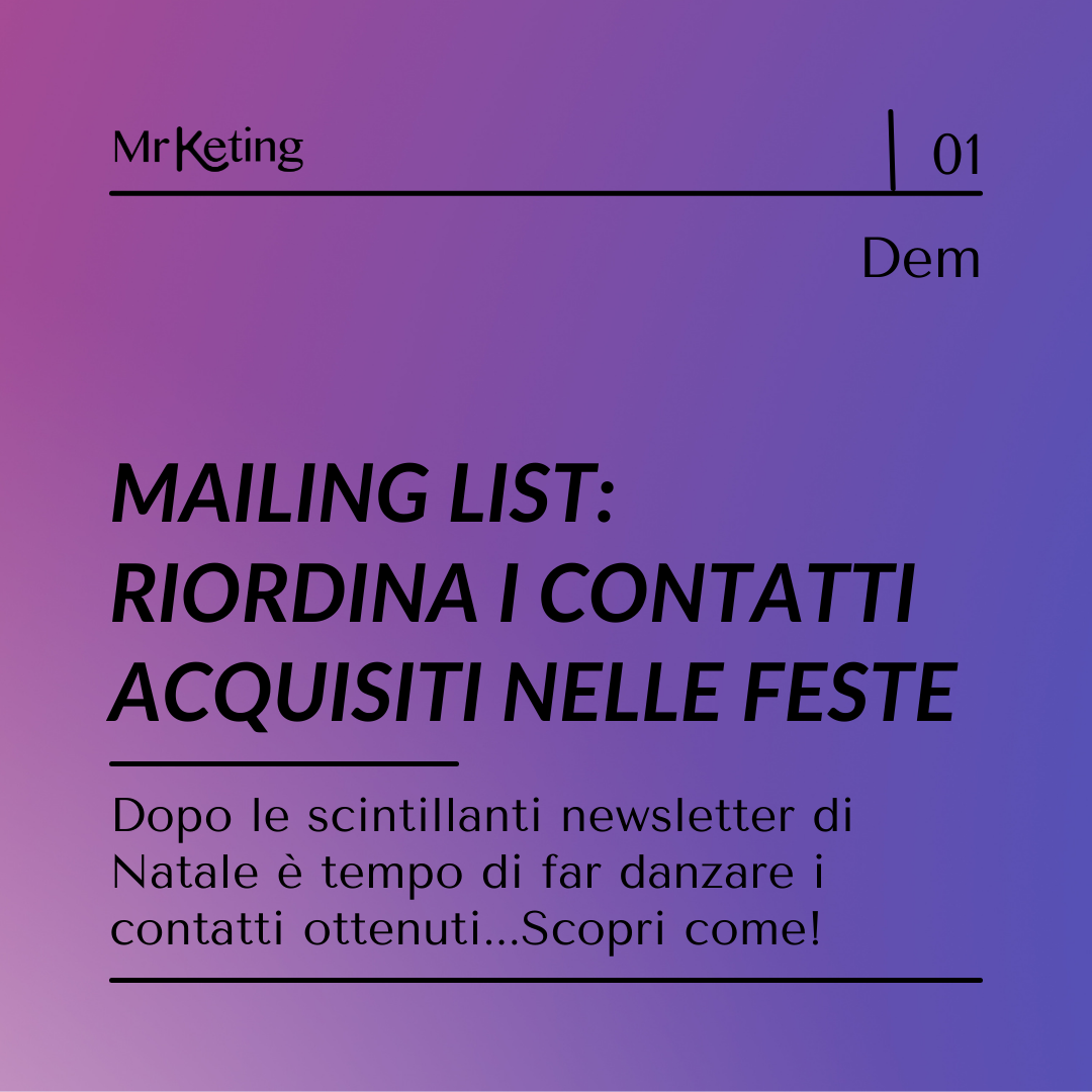 Mailing list: riordina i contatti acquisiti nelle feste